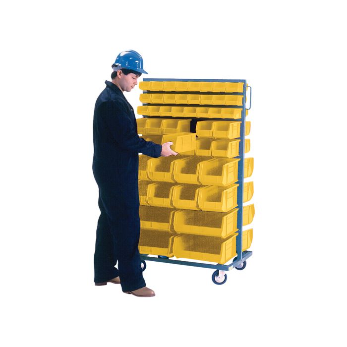 Double-Sided Mobile Bin Rack