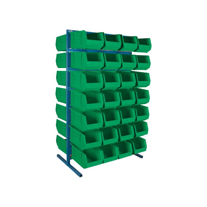 Double-Sided Stationary Bin Rack