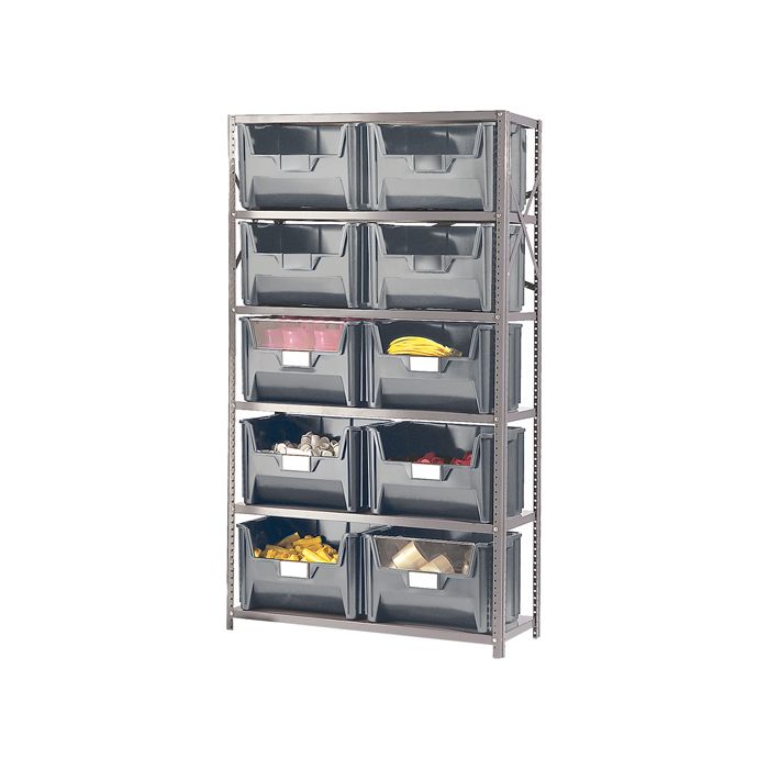 Shelving Unit with Stacking Bins