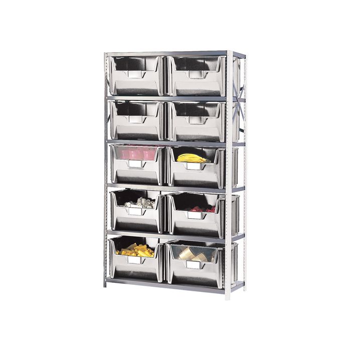 Shelving Unit with Stacking Bins