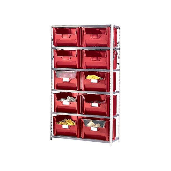 Shelving Unit with Stacking Bins