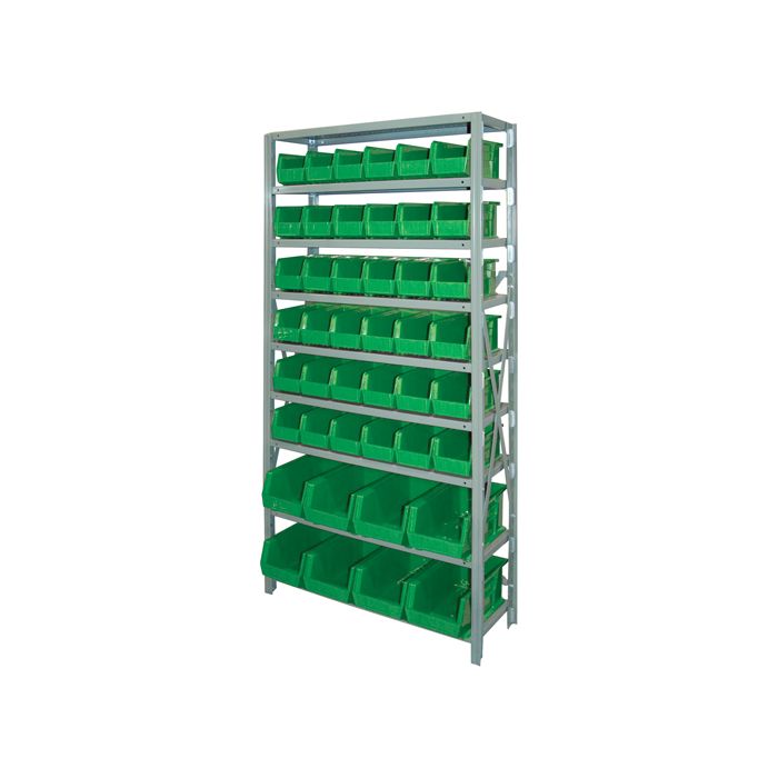 Storage Shelf Unit with Stacking Bins