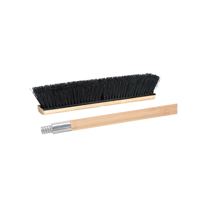 Push Broom with Metal-Threaded Handle