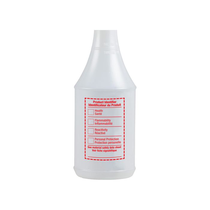 Round Spray Bottle with WHMIS Label