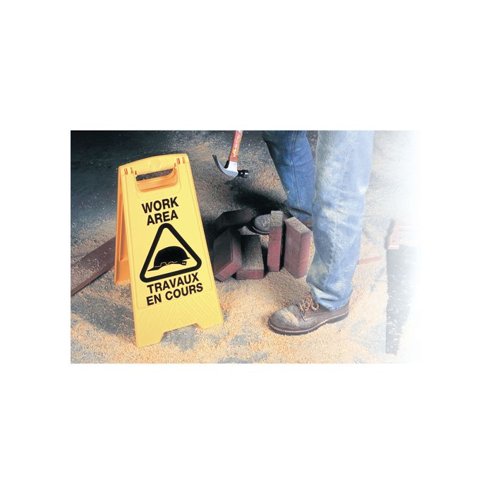 "Work Area/Travaux en Cours" Safety Sign