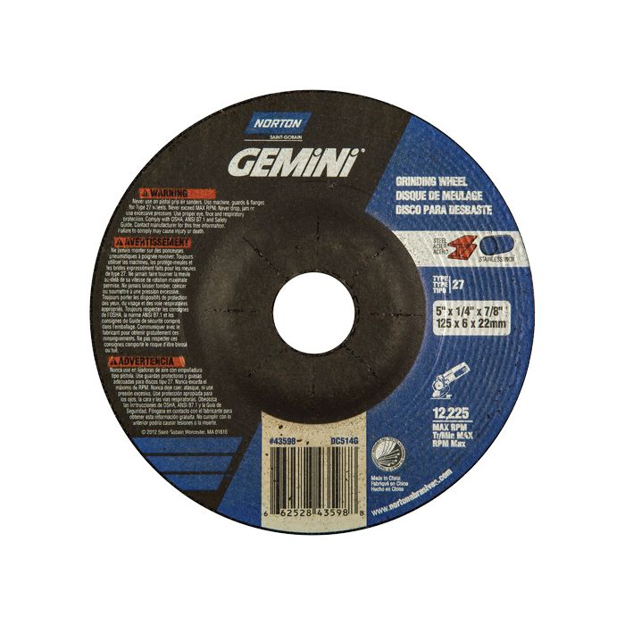 Gemini® Depressed Centre Grinding Wheels