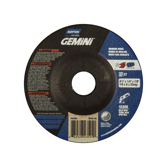 Gemini® Depressed Centre Grinding Wheels