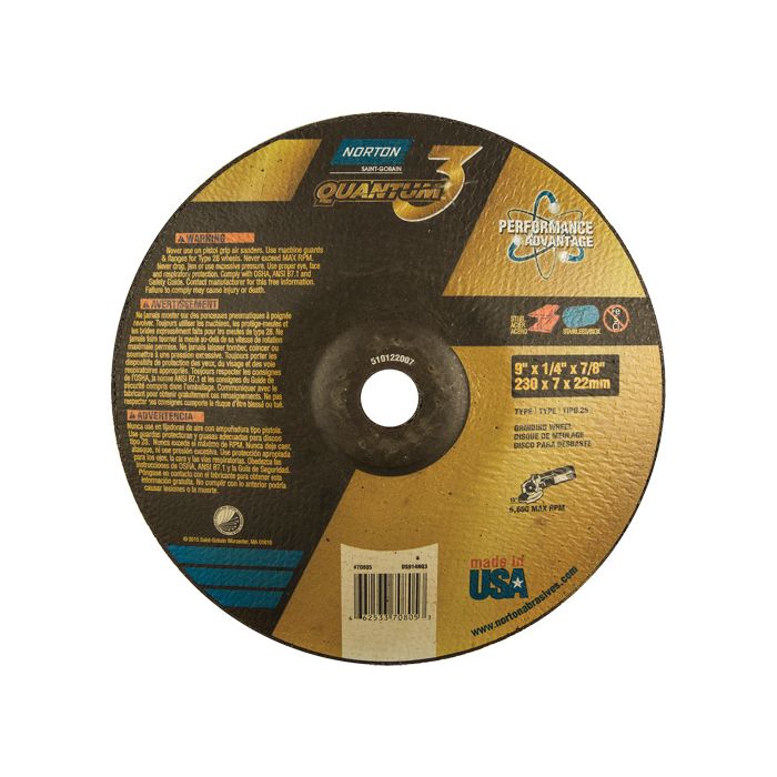 Quantum 3 SG Depressed Center Grinding Wheel