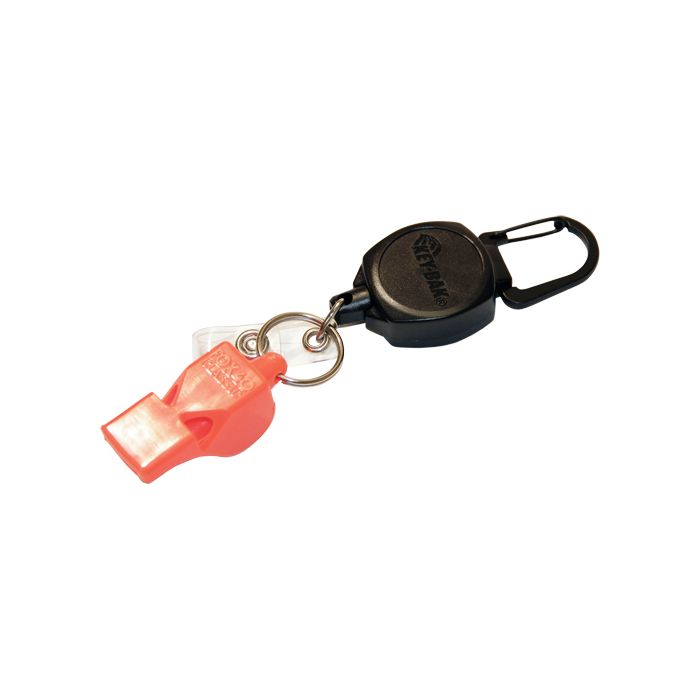 Self Retracting ID Badge and Key Reel with Whistle