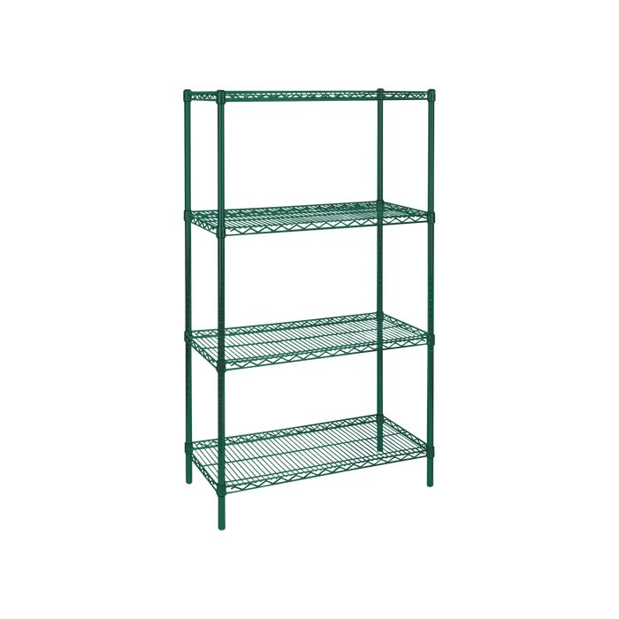 Heavy-Duty Green Epoxy Finish Wire Shelving