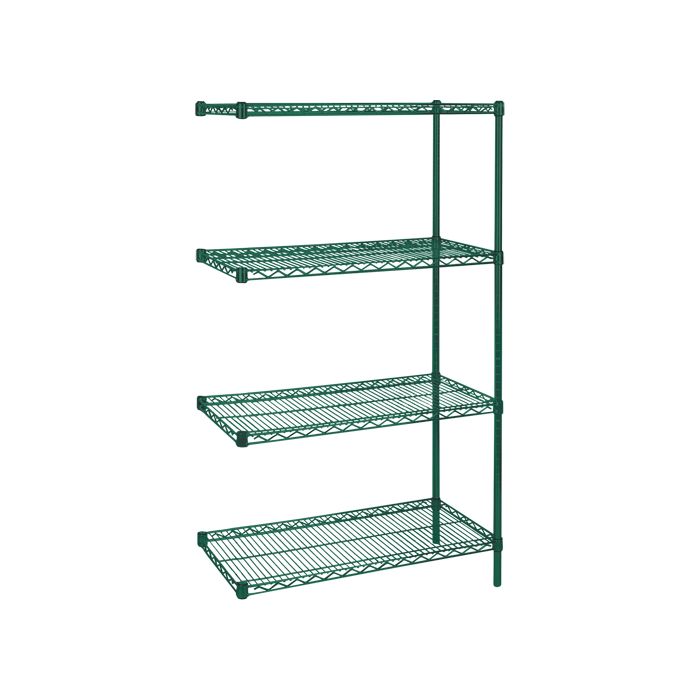 Heavy-Duty Green Epoxy Finish Wire Shelving