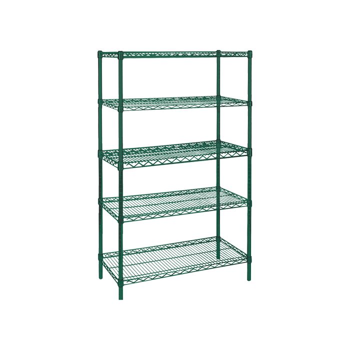 Heavy-Duty Green Epoxy Finish Wire Shelving