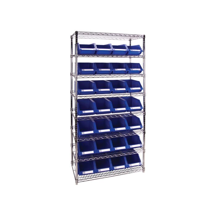 Heavy-Duty Wire Shelving Unit with Storage Bins