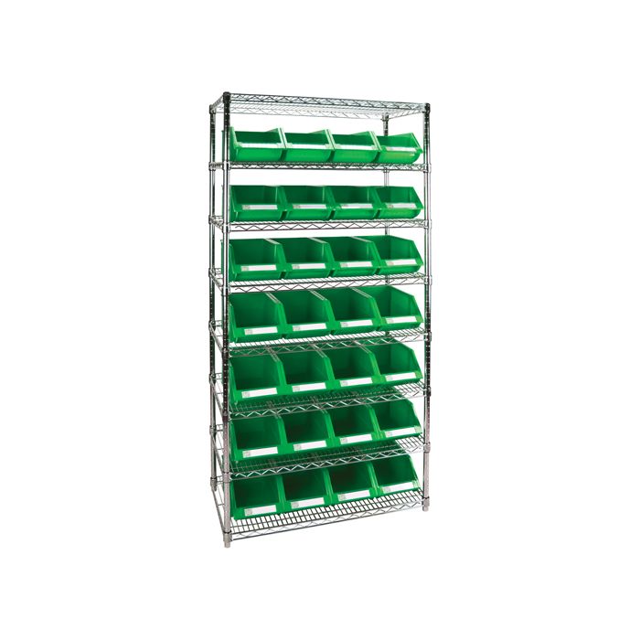 Heavy-Duty Wire Shelving Unit with Storage Bins