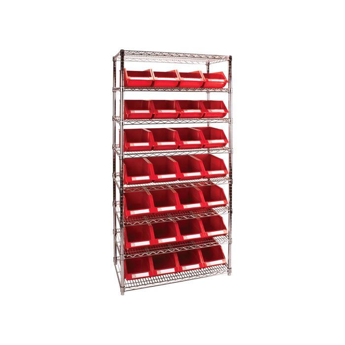 Heavy-Duty Wire Shelving Unit with Storage Bins