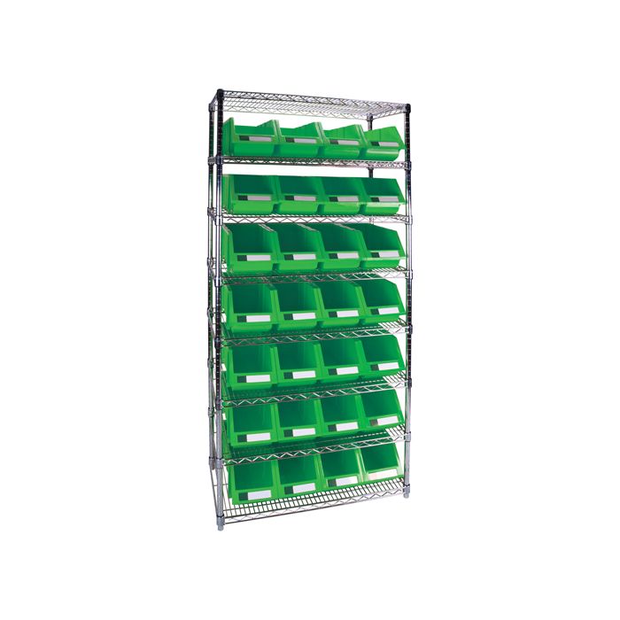 Heavy-Duty Wire Shelving Unit with Storage Bins