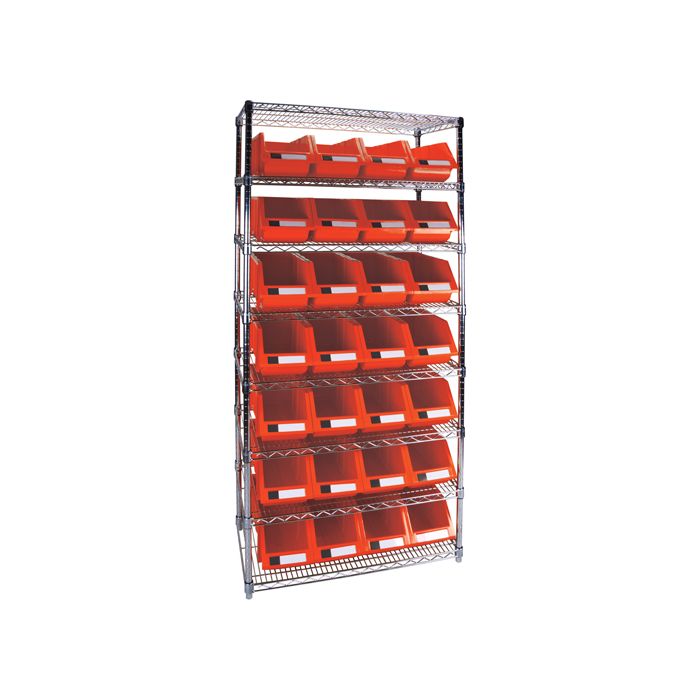 Heavy-Duty Wire Shelving Unit with Storage Bins