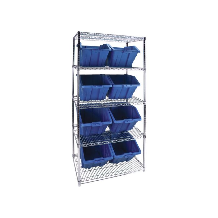 Heavy-Duty Wire Shelving Unit with Storage Bins