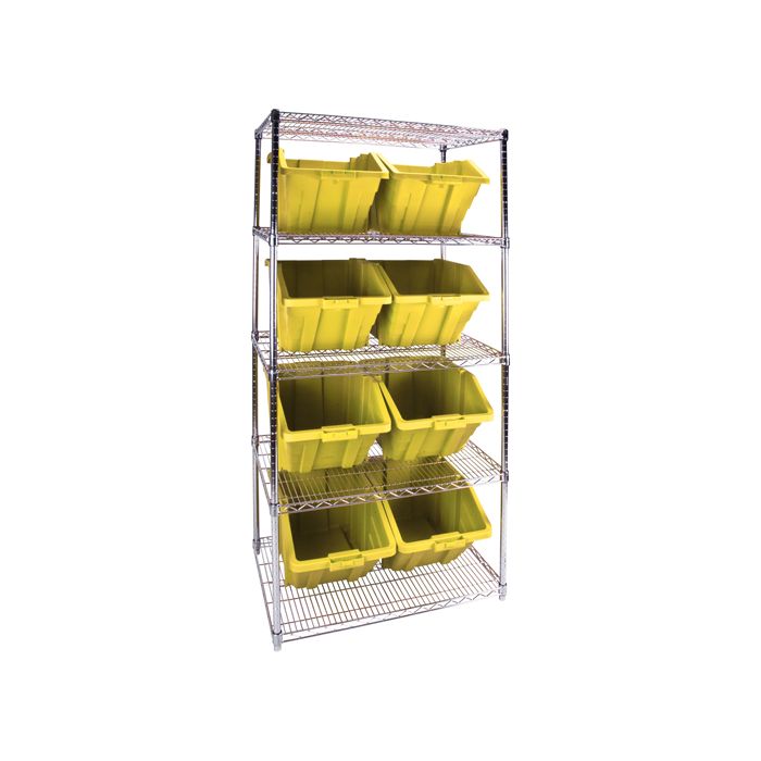Heavy-Duty Wire Shelving Unit with Storage Bins