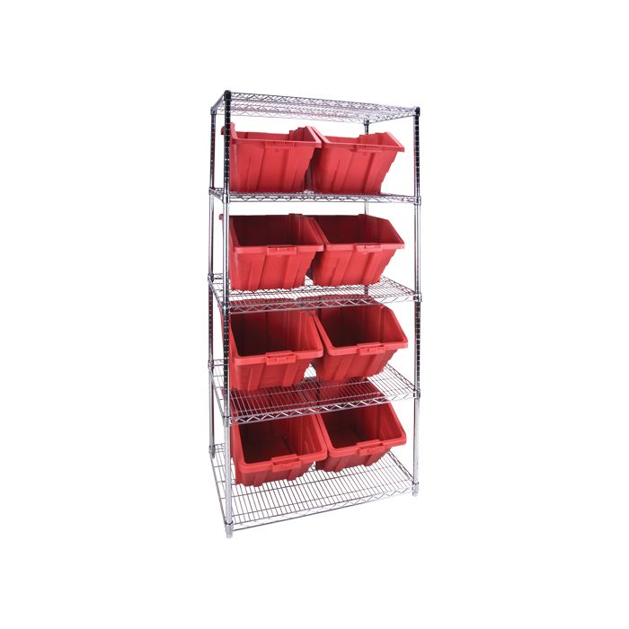 Heavy-Duty Wire Shelving Unit with Storage Bins
