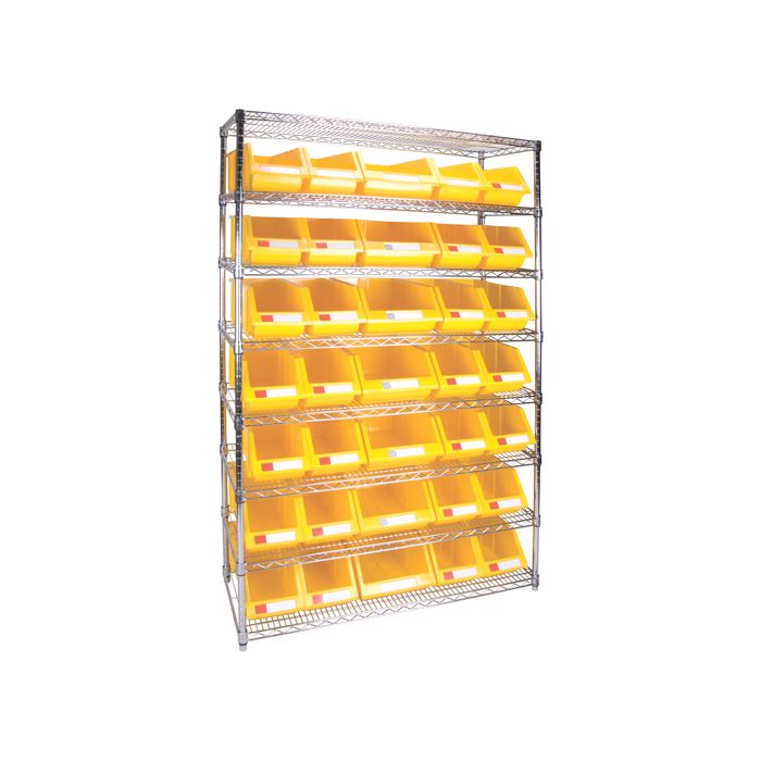 Heavy-Duty Wire Shelving Unit with Storage Bins