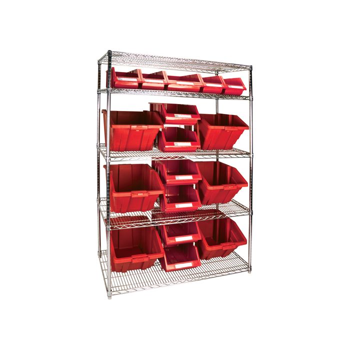 Heavy-Duty Wire Shelving Unit with Storage Bins