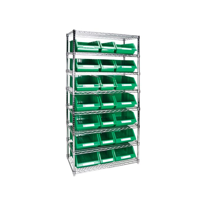 Heavy-Duty Wire Shelving Unit with Storage Bins
