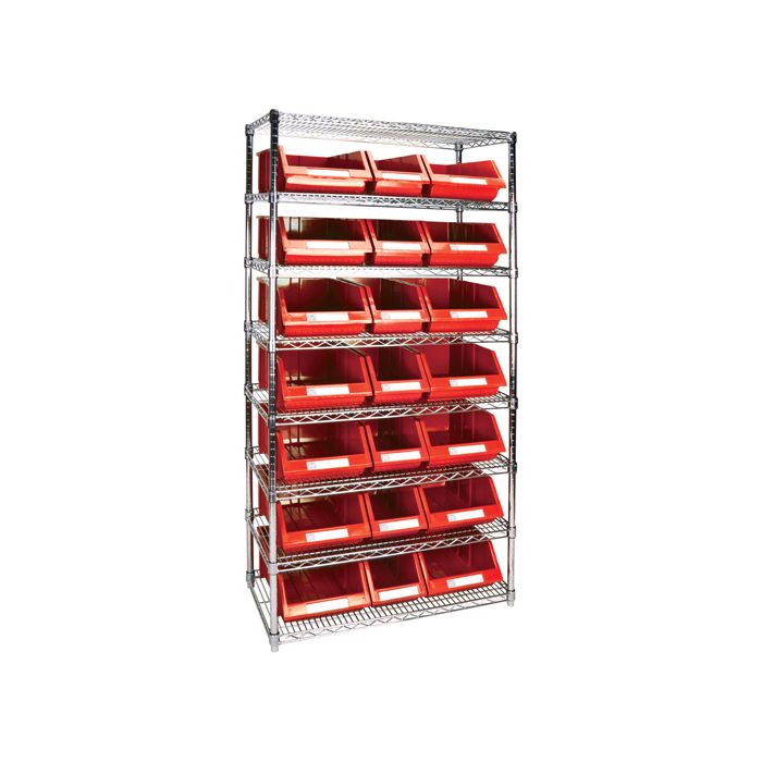 Heavy-Duty Wire Shelving Unit with Storage Bins