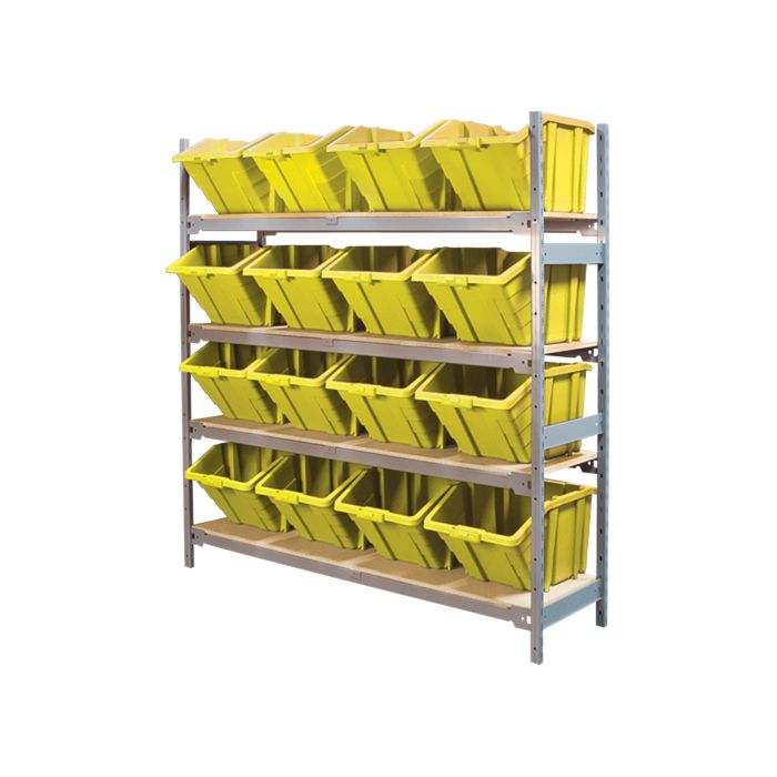 Wide Span Shelving with Jumbo Plastic Bins