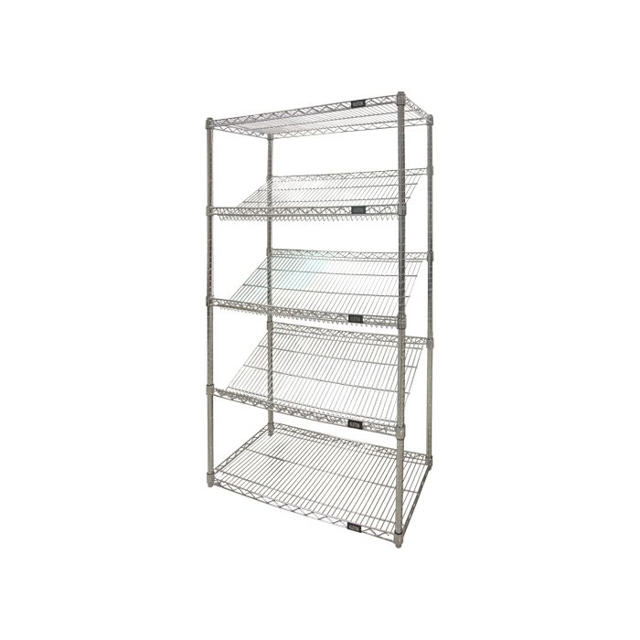 Slanted Wire Shelving Unit