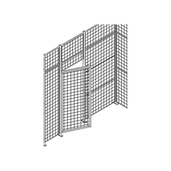 Heavy-Duty Wire Mesh Partition Swing Door