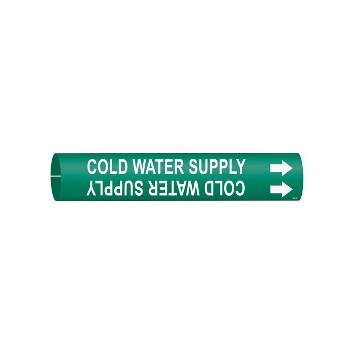 "Cold Water Supply" Pipe Marker