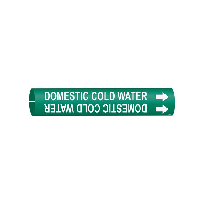"Domestic Cold Water" Pipe Marker