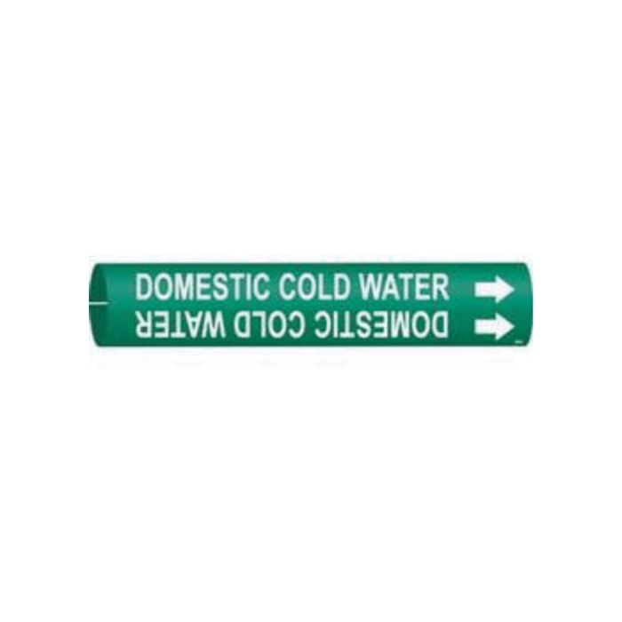 "Domestic Cold Water" Pipe Marker