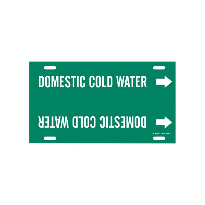 "Domestic Cold Water" Pipe Marker