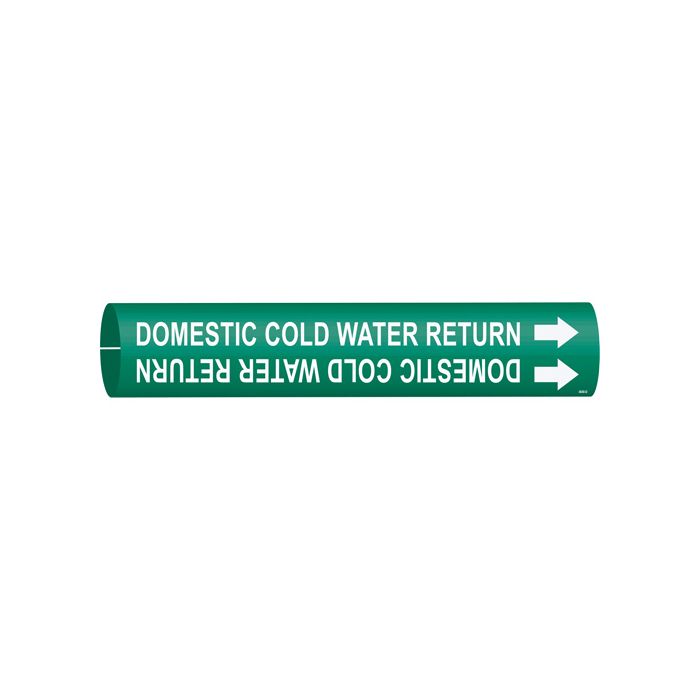 "Domestic Cold Water Return" Pipe Marker