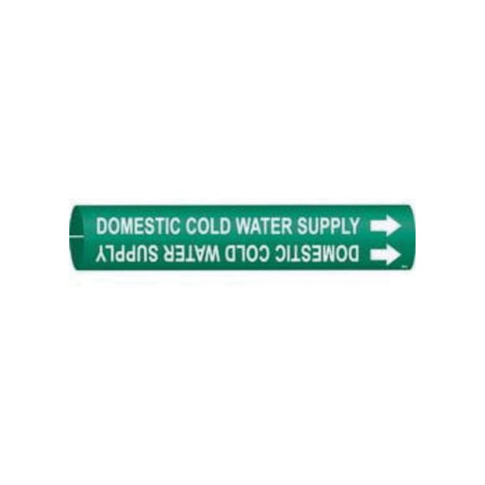 "Domestic Cold Water Supply" Pipe Marker