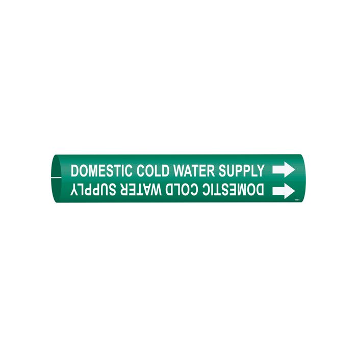 "Domestic Cold Water Supply" Pipe Marker