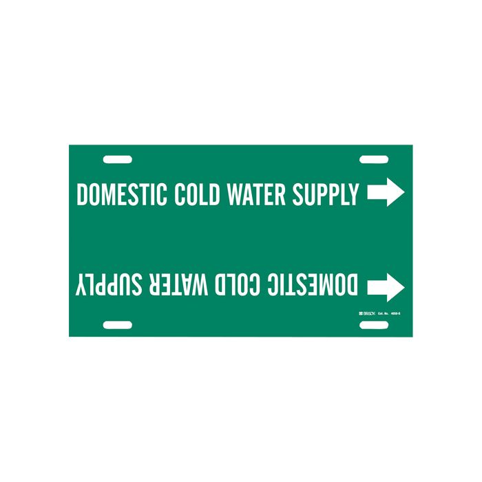 "Domestic Cold Water Supply" Pipe Marker