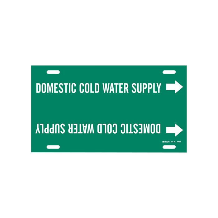 "Domestic Cold Water Supply" Pipe Marker