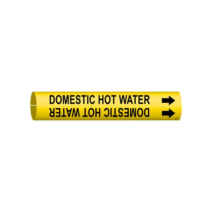 "Domestic Hot Water" Pipe Marker