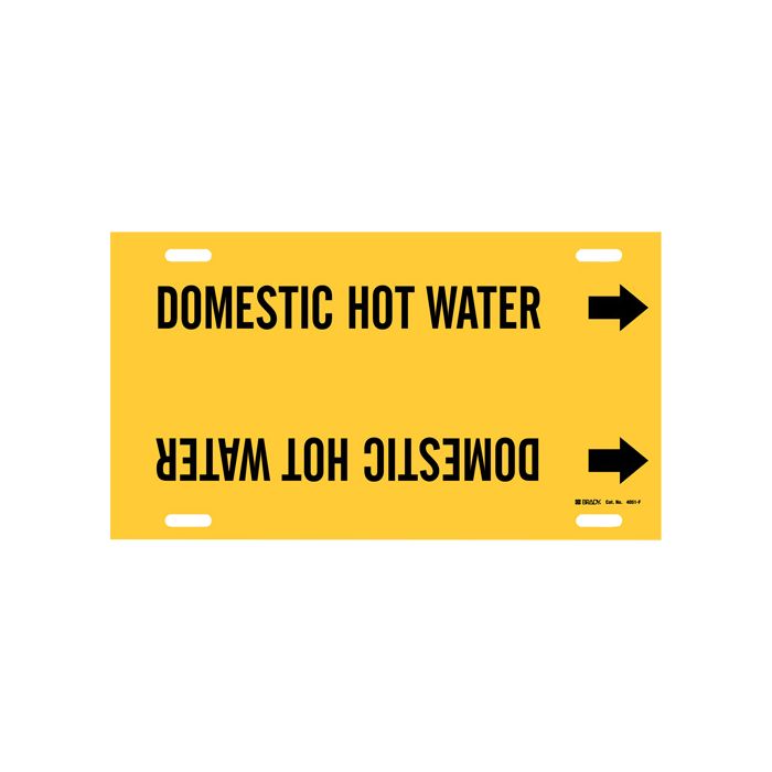 "Domestic Hot Water" Pipe Marker