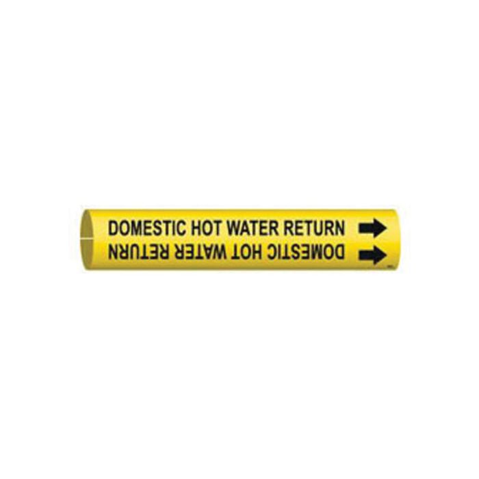 "Domestic Hot Water Return" Pipe Marker