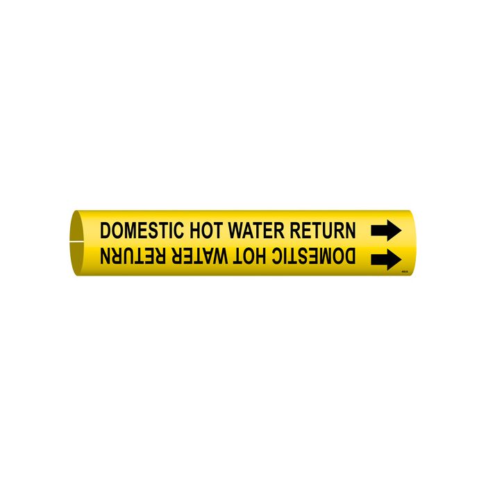"Domestic Hot Water Return" Pipe Marker