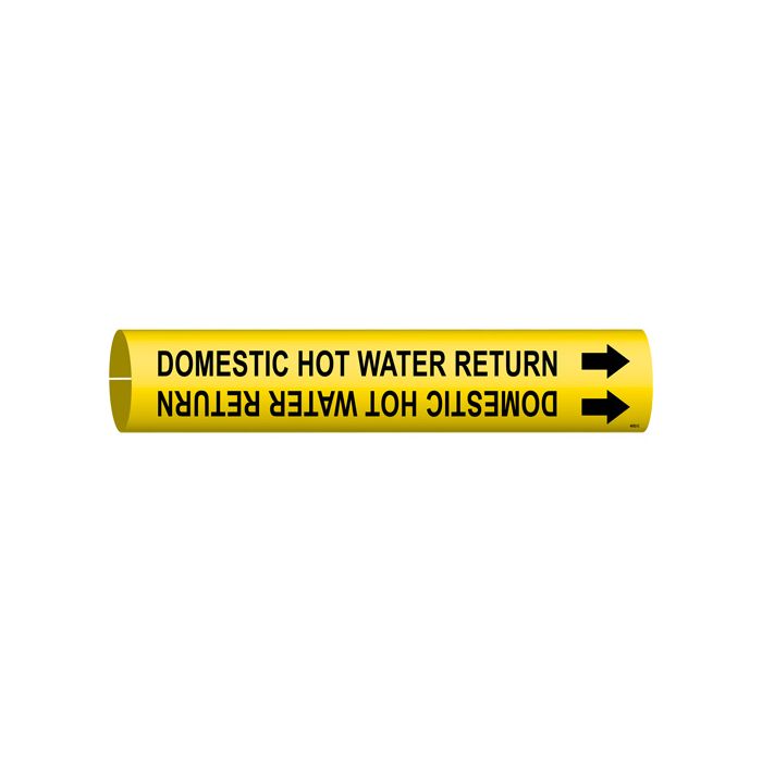 "Domestic Hot Water Return" Pipe Marker