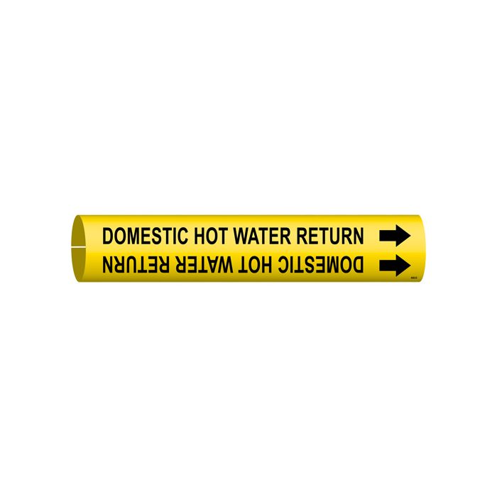 "Domestic Hot Water Return" Pipe Marker