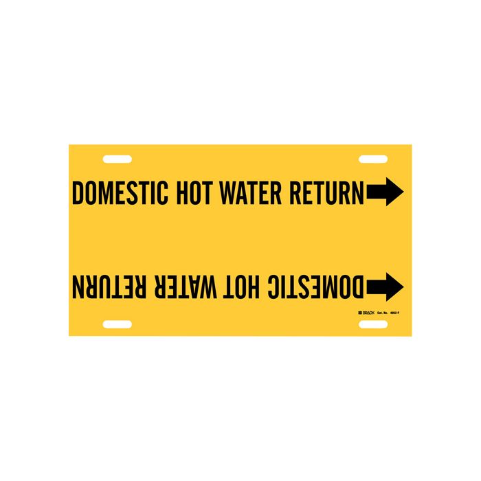 "Domestic Hot Water Return" Pipe Marker