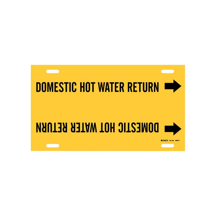 "Domestic Hot Water Return" Pipe Marker