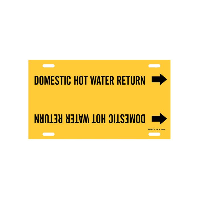 "Domestic Hot Water Return" Pipe Marker