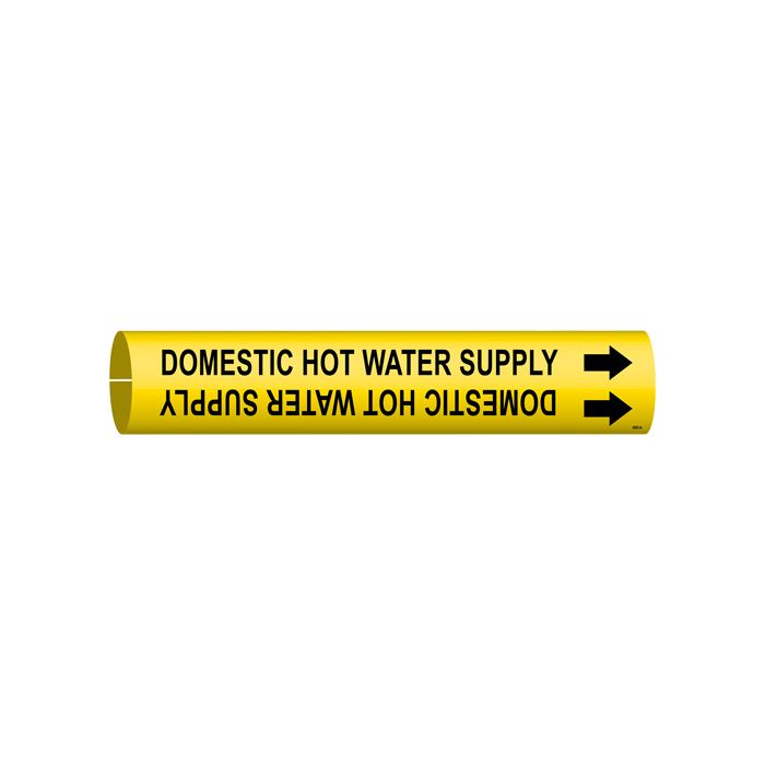 "Domestic Hot Water Supply" Pipe Marker